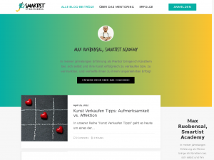 Screenshot des Blogs Smartist Academy | Kunst Verkaufen & Vermarkten lernen!