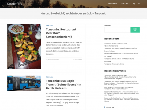 Screenshot des Blogs kasdorf life – Hin und (vielleicht) nicht wieder zurück