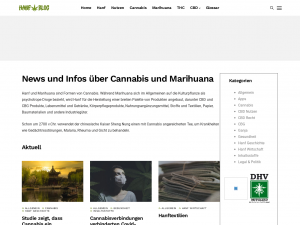 Screenshot des Blogs Hanf Blog – Tipps, Trends und Erfahrungen rund um Cannabis