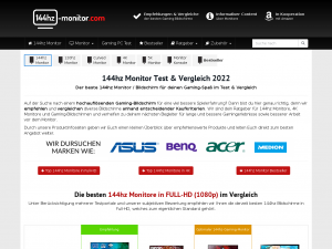 Screenshot des Blogs 144hz-Monitor.com