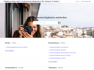 Screenshot des Blogs Sightseeings.info