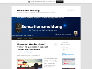 Screenshot des Blogs Sensationsmeldung, die gute Nachricht aus Haskovo
