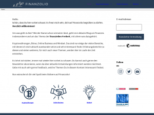 Screenshot des Blogs Finanzolio