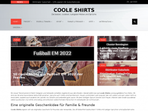 Screenshot des Blogs Coole Shirts