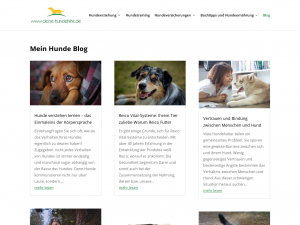 Screenshot des Blogs Deine Hundehilfe