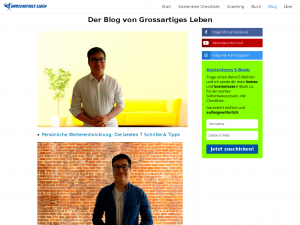 Screenshot des Blogs Grossartiges Leben