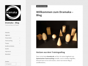 Screenshot des Blogs Dramaka – Blog: Teamcoaching und Theater