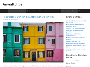 Screenshot des Blogs Anwaltclips