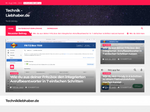 Screenshot des Blogs Technikliebhaber