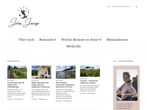 Screenshot des Blogs Julias Journeyz – a Travel and Minimalism Blog