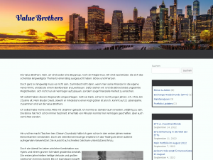 Screenshot des Blogs Value Brothers