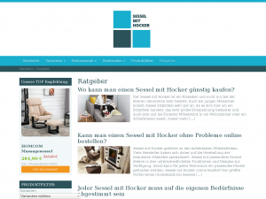 Screenshot des Blogs Sessel mit Hocker Online
