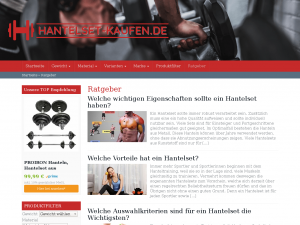 Screenshot des Blogs Hantelset Online