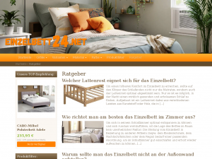 Screenshot des Blogs Einzelbett Online