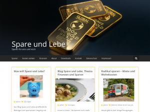 Screenshot des Blogs Spare und Lebe
