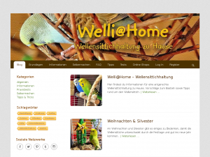 Screenshot des Blogs Welli@Home – Wellensittichhaltung zu Hause