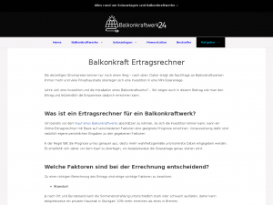 Screenshot des Blogs Balkonkraftwerk24