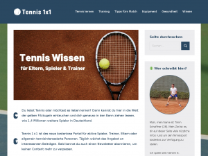 Screenshot des Blogs Tennis 1×1 » Blog, Ratgeber & Wissen