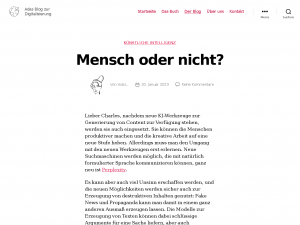 Screenshot des Blogs postlagernd.org