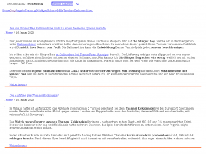 Screenshot des Blogs Sandplatz Tennis