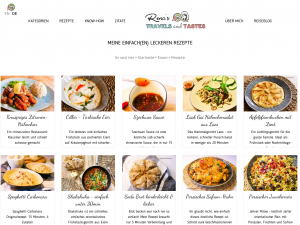Screenshot des Blogs Rena’s Travels and Tastes – Rezepte