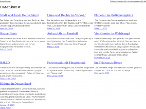 Screenshot des Blogs datenkunst