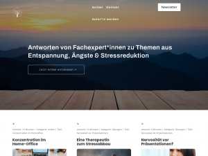 Screenshot des Blogs Blog zu Themen rund um Entspannung, weniger Stress & Ängste reduzieren