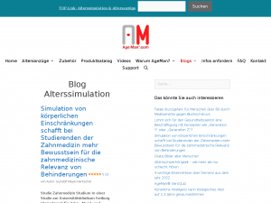 Screenshot des Blogs Alterssimulation