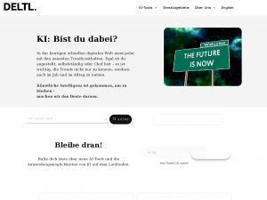 Screenshot des Blogs DELTL.de – KI-Tools und mehr