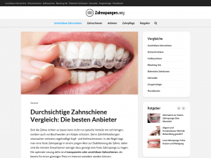 Screenshot des Blogs Zahnspangen.org