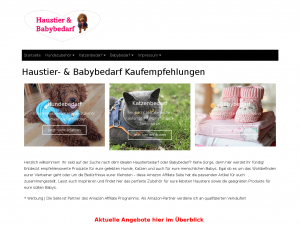 Screenshot des Blogs Haustier- & Babybedarf