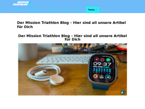 Screenshot des Blogs Mission Triathlon