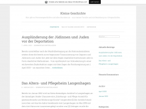 Screenshot des Blogs Kleine Geschichte