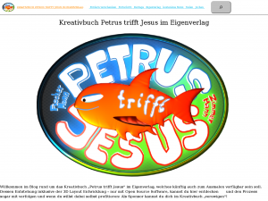Screenshot des Blogs Kreativbuch Petrus trifft Jesus im Eigenverlag