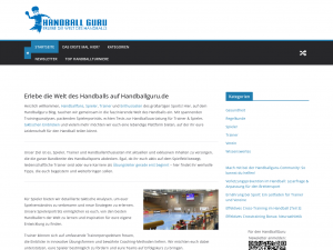 Screenshot des Blogs Erlebe die Welt des Handballs auf Handballguru.de