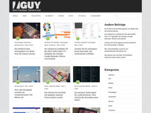 Screenshot des Blogs 1Guy.de | News, Praxistipps, Tutorials & mehr