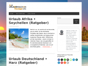 Screenshot des Blogs Urlaub machen • Ratgeber • Sehenswürdigkeiten • Ausflugsziele
