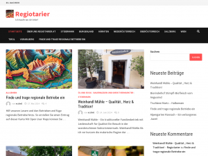 Screenshot des Blogs Regiotarier
