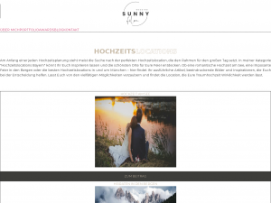 Screenshot des Blogs Sunny Wedding Film – Alles rund um Hochzeitslocations, Hochzeitsvideos und nützliche Tipps für den schönsten Tag im Leben