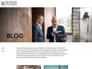 Screenshot des Blogs Blog Kanzlei öffentliches Wirtschaftsrecht Koblenz