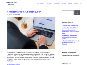 Screenshot des Blogs Obertshausen Lokal