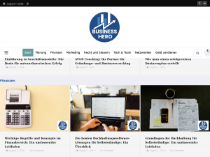 Screenshot des Blogs Business Hero ist der ultimative Online-Ratgeber für Gründer und Selbstständige.