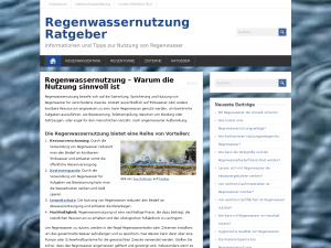 Screenshot des Blogs Regenwassernutzung Ratgeber