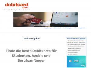 Screenshot des Blogs Debitcardguide.de – Alles über Debitkarten für junge Leute