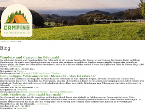 Screenshot des Blogs Die schönsten Campingplätze im Odenwald ~ Camping im Odenwald