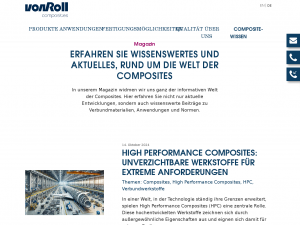 Screenshot des Blogs Composite Magazin von Von Roll