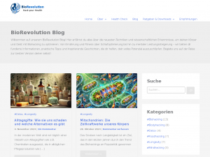 Screenshot des Blogs Biohacking Blog – Hack your Health