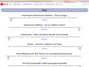 Screenshot des Blogs Kinderwunsch Blog