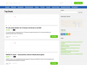 Screenshot des Blogs Dealcup » Die besten Angebote für Technik, Lifestyle, und mehr