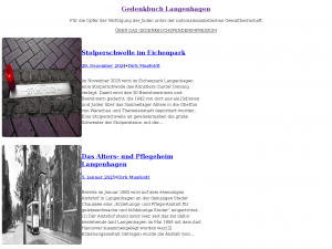 Screenshot des Blogs Gedenkbuch Langenhagen